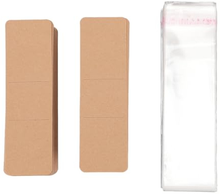 Ausla Lesezeichenhüllen, 100 PCS Lesezeichen Hüllen Durchsichtige, 100 PCS lesezeichen papier, Lesezeichenhüllen Aus Kraftpapier für DIY-Lesezeichen, Häkelnadeln