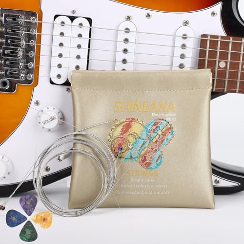 Electric Guitar Strings - 3-Pack Economy Bundle: Nickel-Plated High-Carbon Steel, Longest-Lasting Bright Tone & Comfortable Feel, 6-String Set (Gold(10-46))