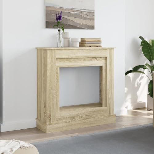 Manteau de Cheminée, Bordure de Cheminée Encadrement Cheminee Decorative Cadre de cheminée chêne Sonoma 90x30x90 cm Bois d'ingénierie