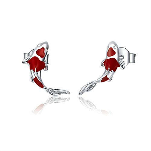 ROYJJ Trendige farblich passende Stecknadel-Ohrringe für Damen, Fisch-Ohrringe, weiblich, Modeschmuck, Geschenke