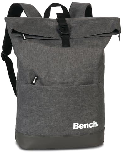 Ragusa-Trade Bench Classic Rolltop Rucksack Damen & Herren, Daypack, Backpack, 47 x 30 x 14 cm, 19 L Volumen, dunkelgrau anthrazit