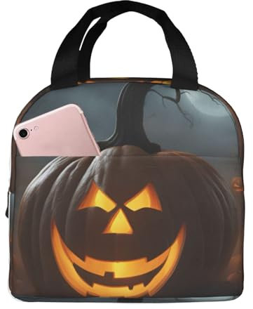 SXOOGE Lonchera de calabaza fantasma de Halloween para mujeres y hombres, lonchera aislada para el trabajo, picnic, viajes, reutilizable, duradera