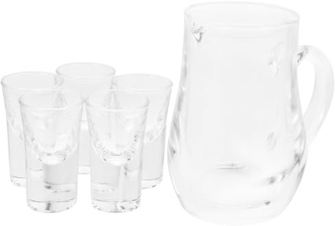 GLEAVI Decanter Per Vino e Bicchiere in Vetro Dispenser Per Cocktail e Liquori Decanter Per Vino Rosso e Bianco Design Elegante Per Esaltare Gusto