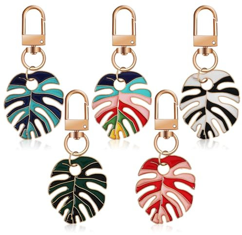 Ipetboom Key Rings Decorative Pendant Alloy 5pcs Exaggerated Palm Leaf