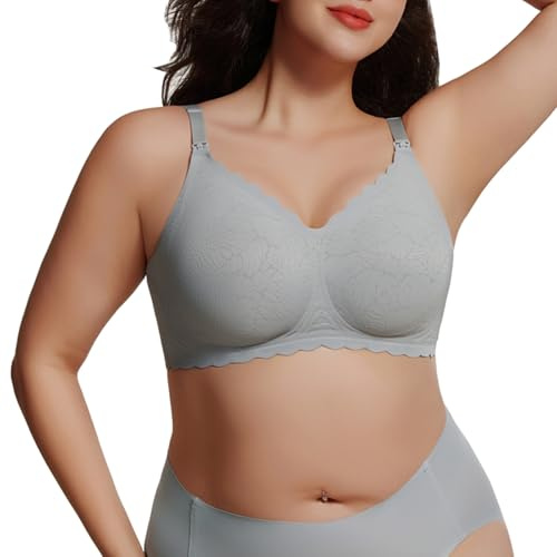 HIHOSSI Reggiseno Premaman Senza Cuciture – Senza Ferretto Ultra Morbido, Bretelle Regolabili & Sollevamento 3D, Tessuto Traspirante per Camicia da Notte Allattamento