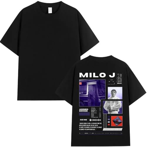 Generico Maglietta del Rapper Milo J per Uomo e Donna, alla Moda, Hip Hop, Casual, Oversize, a Maniche Corte, Stile Streetwear (A M)