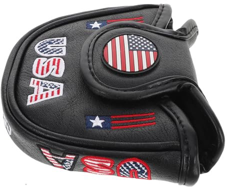 ADOCARN Golfschlägerkopfhüllen Für Mittelschaft-Putter Schlägerkopfbedeckungen Aus Robustem Pu-Material Halbschläger-Putter-abdeckungen Mit Maßgeschneidertem Design Schutzhüllen