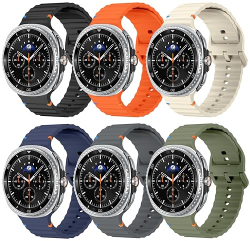 BDIG 6 st kompatibla med Samsung Galaxy Watch 8 40 mm 44 mm/8 Classic 46 mm herr dam färgglada silikonsportarmband