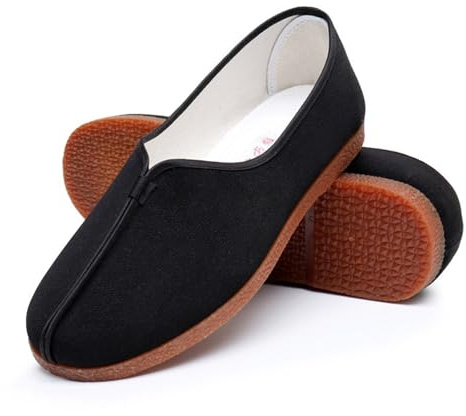 KANLVU Zapatillas Kung Fu para Hombres Y Mujeres Flexibles Artes Marciales Tai Chi Zapatos con Suela De Goma Antideslizante, Zapatos De Tela para Practicar, Actuar Y Hacer Ejercicio(38 EU)