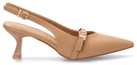 Etika Zapatos de Tacón Fino para Mujer, Elegante Zapato de Salón de Punta Fina con Pulsera al Tobillo, Tacón de 6cm, Ideal para Fiesta y Boda, Modelo 63304 Camel - 39