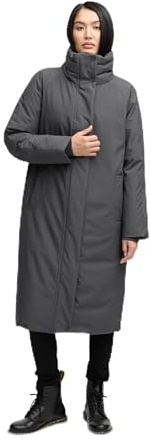 Navahoo Dam lång vinterkappa varm, vattentät parkas med hög ståkrage och magnetisk täcklist drömblomma 14 S – 3XL, antracit, XL