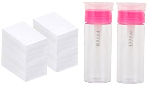 VALICLUD Kit 652 Pz Salviettine Struccanti per Unghie Flacone in Plastico da 100ml Dosatore a Pompa e Bocca Larga per Togliere Smalto Semipermanente Facilmente