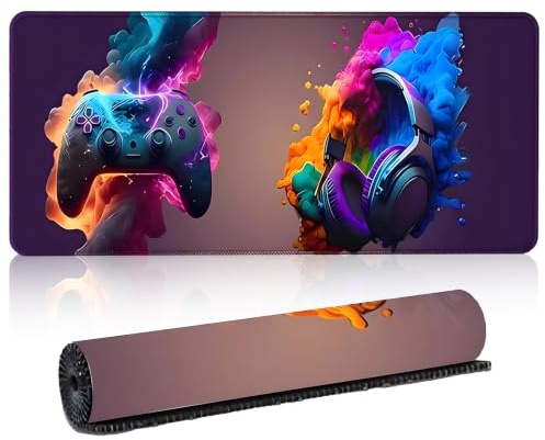 Mauspad XXL Gaming-Mauspad Mauspad Gaming 80x30cm, Rutschfestes Schreibtischunterlage mit Anti-Rutsch-Gummiuntergrund, Wasserfest & Leicht zu Reinigen