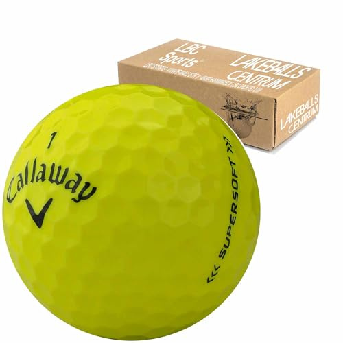 Supersoft Lakeballs/Golfbälle in Gelb für Callaway Golf, AAAA/AAA Qualität, 25 Stück im Netzbeutel
