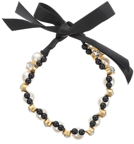 Hemobllo Black Rhinestone Decorative Dog Collar with Lightweight Imitation Ribbon, Fashionable and Lovely Pet Necklace for Competitions and Weddings