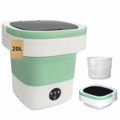 20L Tragbare Waschmaschine, Faltbare Mini-Waschmaschine mit Schleudertrockner, 3 Waschmodi für Babykleidung, Unterwäsche, Reisen, Wohnmobil, Wohnheim & Wohnung