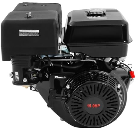420 ccm, 4-takts bensinmotor 15 hk, industrimotor med 25 mm axel, universalmotor för gräsklippare, grästraktor, skakplatta, elgenerator, snöslunga, vedklyv och motorhacka 9,7 KW