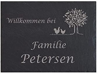 Namensschild personalisiert Türschild Familie Schiefer Gravur