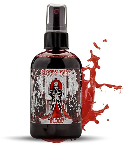 Fake Blood Makeup Spray - For Theater and Costume or Halloween Zombie, Vampire and Monster Dress Up - By Bloody Mary (Large - 4 oz)