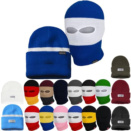 PGWEAR Sturmhaube und Mütze Troublemaker 2 in 1 Schwarz Weiß Rot Blau Gelb Grün Rosa Grau Olive Camo I Balaclava Maske Beanie I Ultras Ski Hooligans