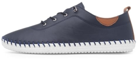 Lunar St Ives Leather Plimsoll