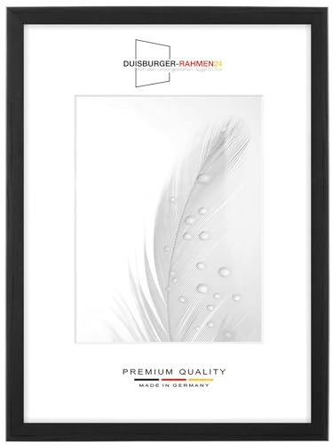 DR24 - Marco de fotos (59,4 x 84,1 (DIN A1), madera de pino negro, marco de madera de densidad media de 35 mm de ancho, incluye cristal sintético antirreflectante, pared trasera estable, pasadores de
