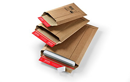 Versandtasche aus Wellpappe Karton mit Selbstklebeverschluss und Aufreissfaden | CP010.03 -Innenmaß 215x300x50mm | braun 500 Stück