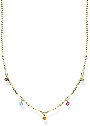 THOMAS SABO Kette farbige Steine gold vergoldetes Silber KE2071-488-7-L45V