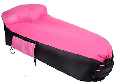 SMSOM Aufblasbares Liege Air Sofa Perfekt für Strandstuhl-Campingstühle oder tragbare Hängematte und beinhaltet Reisetasche Tasche |Einfach zu bedienendes Campingzubehör -Blue-Farbe (Color : Pink)