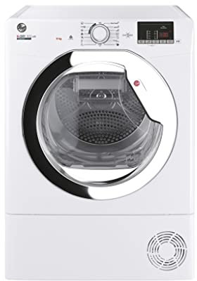 Hoover HLEC9DCE H-Dry 300 9kg Condenser Tumble Dryer Aquavision, White, Freestanding, Sensor dry, NFC