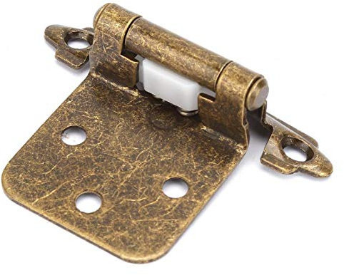 10Pcs Steel Spring Hinge Inside and Outside Open Door Two-Way Automatic Door Hinge Self-Elastic Hinge Free Dinge(Brass)