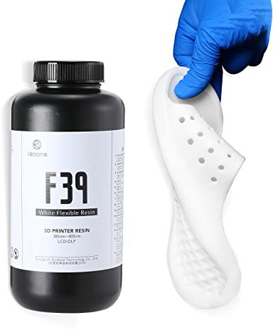 RESIONE F39 Flexibles 3D-Drucker Resin, 405nm UV-härtendes DLP LCD MSLA Resin Gummi wie TPU wie Photopolymer Kunstharz Flüssige for für LCD-Drucker-Weiß 1000g