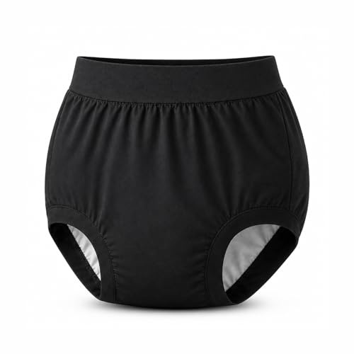 AQX Vuxenblöjskydd för inkontinens, hög midja aktiv vattentät latexbyxor med bomullslager, ljudlösa återanvändbara tvättbara pull-up plastbyxor (hög midja 3XL)