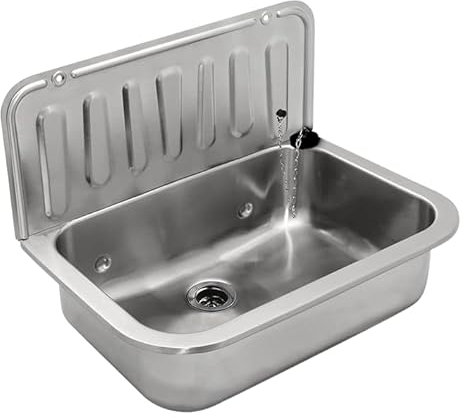 BADOSAN Ausgussbecken Edelstahl Wandmontage Waschbecken 367x495x325