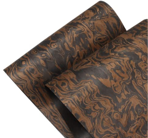 Aibote Technology Art Totem Black Walnut Burl Wood Veneer Sheet(60x250CM) Furniture Restoration Sheets for Loudspeaker Speaker Showcase Cabinets Table Shelves Kitchen Furniture Hotel