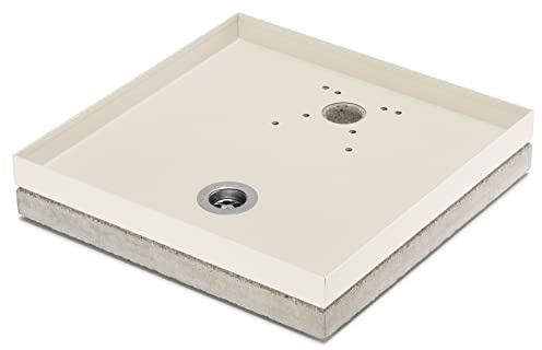 Base Portaciottolo per Fontane 40x40x8 cm in Metallo con Base in Cemento Belfer 42/BSE/10 Avorio