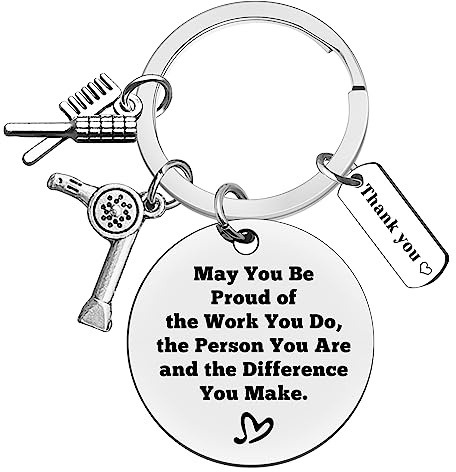 Ximalun Hairdresser Gifts Keyring Make A Difference Keyring Hair Stylist Appreciation Gifts Cosmetology Graduation Gift Christmas Birthday Leaving Retirement Thank You Gift for Hair Dresser