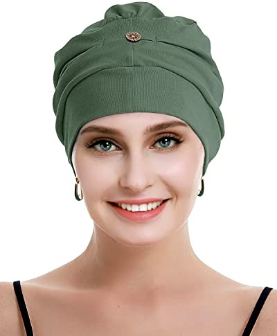 Osvyo - Turbanti per chemio da donna, in cotone leggero, confezione sigillata, taglia unica, Taglia unica