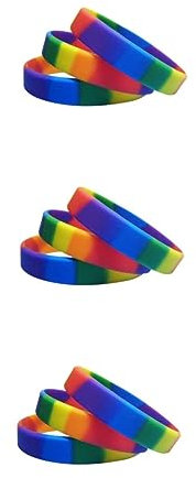 STOBOK 3sets Armband Sport Komfortable Dauerhafte Regenbogen Silikon Armband Party Favor 10 Stücke * 3