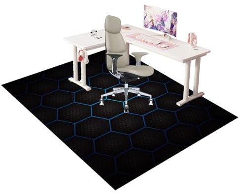 Unterlage Schreibtischstuhl Gaming Stuhl Unterlage Bodenschutzmatte Bürostuhl Teppich Unterlage-Kratzfest für Parkett und Hartböden Bürostuhl Unterlage für Stühle Hohe Dichte Anti-Silp 160 x 180 cm