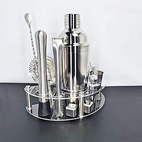 Juego de coctelera de 1 a 12 Piezas, Kit de Barman con Receta de Bebida de Soporte, coctelera Profesional de Acero Inoxidable, Herramientas de Barra para el hogar (tamaño: Estilo 2) (un Color Estilo
