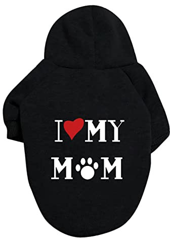 Hundepullover I Love My MOM / I Love My DAD Brief Druck Hundekleidung Große und kleine Hundepullover Haustierpullover Hundekleidung Haustierkleidung Kleidung Hundemantel Winter XS-9XL (a-Black, XS)