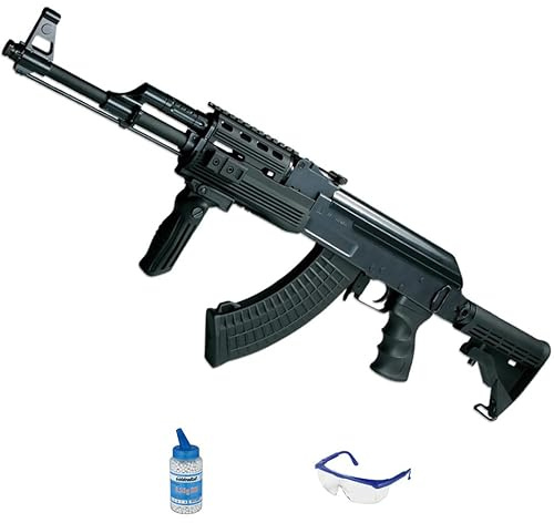 Golden Eagle 6811 AEG elettrica (6 mm) | Pistola Airsoft (pallini in PVC) Calibro 6 mm + bottiglia 0,20 + occhiali protettivi (Potenza: 1 joule)