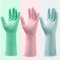 PATILWON 3Pair Rubber Gloves, Washing Up Gloves, Household Cleaning Gloves, Reusable Kitchen Gloves, Non-Slip, Wear-Resistant, Elastic Thickened (3 Colors, Large)