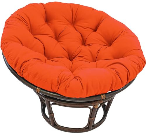 Reyox Wasserdicht Polster für Papasansessel Hängekorb, Stuhlkissen für Rattanmöbel Gartenstuhl Orange 120 cm Rund