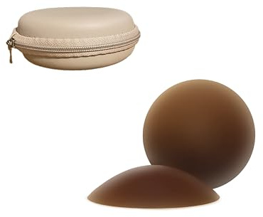 SIMPLYHAPPY Nipple Covers - Reusable and Invisible, Silicone, 4 Pieces, 8 cm Premium Nipple Pasties