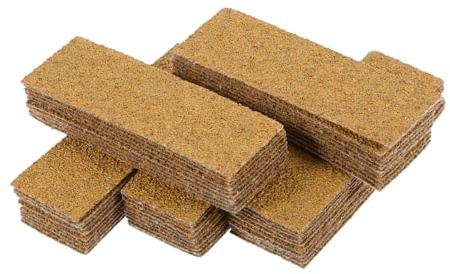 COSMEVIVI 50pcs Yellow Sand Polishing Sandpaper Sheets Grit Sandpaper Strip for Woodworking Fine Sanding Block Kit