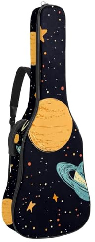 Bassgitarrentasche mit niedlichem Weltraum 21, Akustikgitarrentasche 101,6 cm (40 Zoll) E-Gitarrenkoffer, wasserdichte Oxford-E-Gitarre, Gigbag für akustische Konzertgitarre, Ukulele, Niedlicher