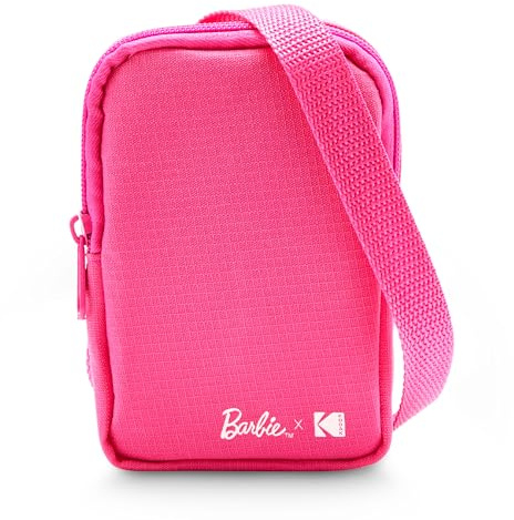 Barbie x Kodak Mjukväska med dragkedja och axelrem för Barbie x Kodak Printomatic och Step Slim fotoprinter, Rosa (Endast väska)