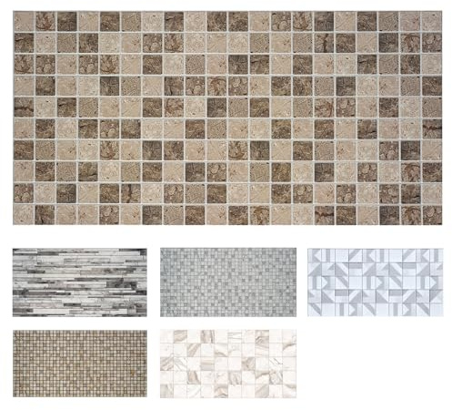 MDEKOR Revêtement mural en PVC 48,5 x 96 cm - Panneaux muraux 3D pour cuisine, salle de bain et plus - Facile à coller et à nettoyer - Panneaux décoratifs pour décoration murale intérieure
